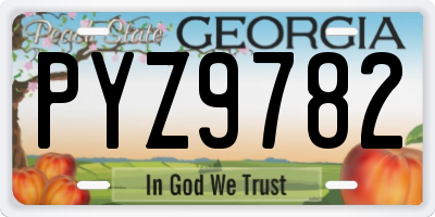 GA license plate PYZ9782