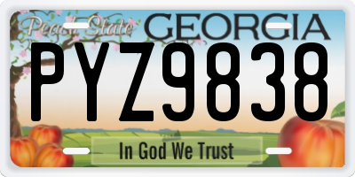 GA license plate PYZ9838