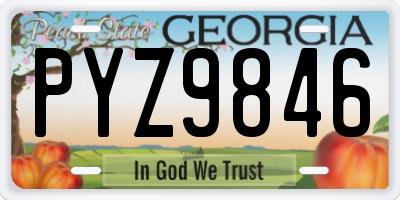 GA license plate PYZ9846