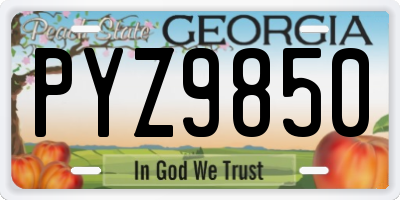 GA license plate PYZ9850