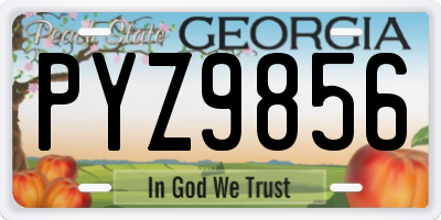 GA license plate PYZ9856