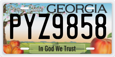 GA license plate PYZ9858
