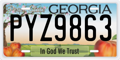 GA license plate PYZ9863