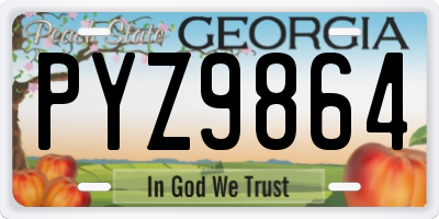 GA license plate PYZ9864