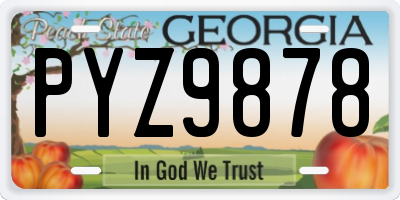 GA license plate PYZ9878