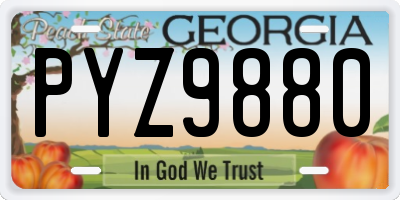 GA license plate PYZ9880