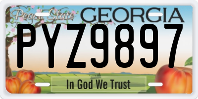 GA license plate PYZ9897