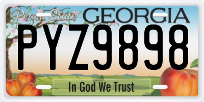 GA license plate PYZ9898