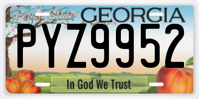 GA license plate PYZ9952