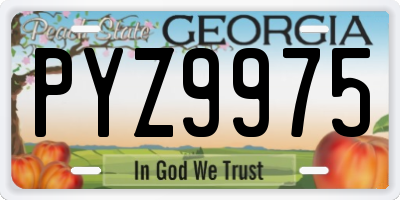 GA license plate PYZ9975