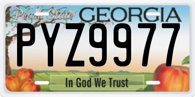 GA license plate PYZ9977