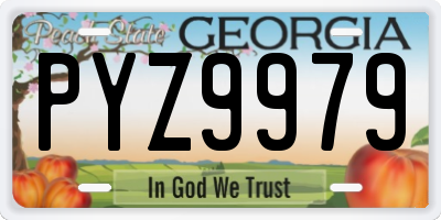 GA license plate PYZ9979