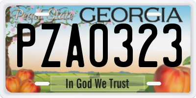 GA license plate PZA0323