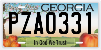 GA license plate PZA0331