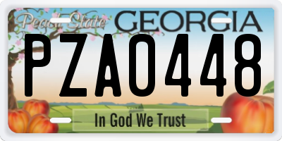 GA license plate PZA0448