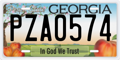 GA license plate PZA0574