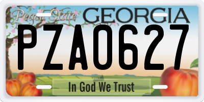GA license plate PZA0627