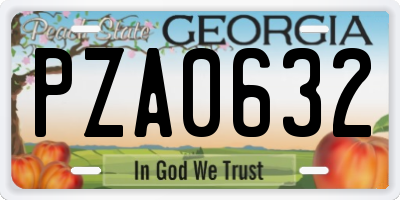 GA license plate PZA0632