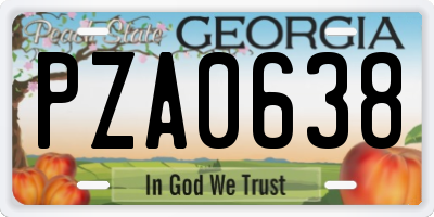 GA license plate PZA0638