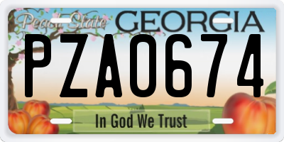 GA license plate PZA0674