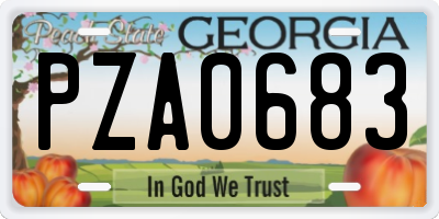 GA license plate PZA0683