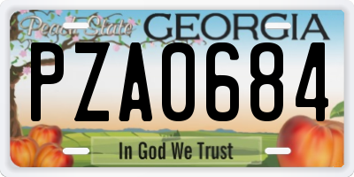 GA license plate PZA0684