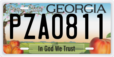 GA license plate PZA0811