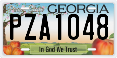 GA license plate PZA1048