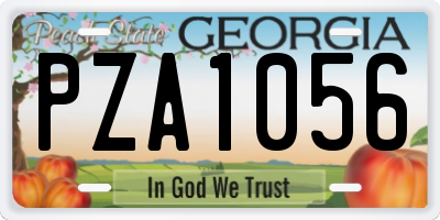 GA license plate PZA1056