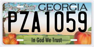 GA license plate PZA1059