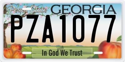 GA license plate PZA1077
