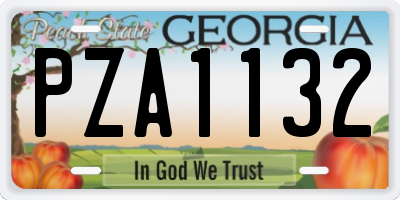 GA license plate PZA1132