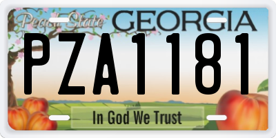 GA license plate PZA1181