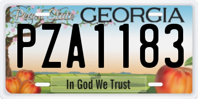 GA license plate PZA1183