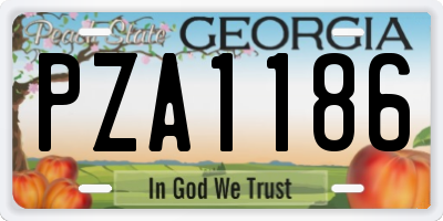 GA license plate PZA1186