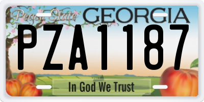 GA license plate PZA1187