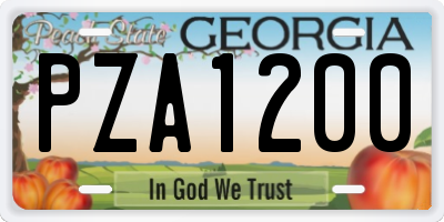 GA license plate PZA1200