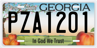 GA license plate PZA1201