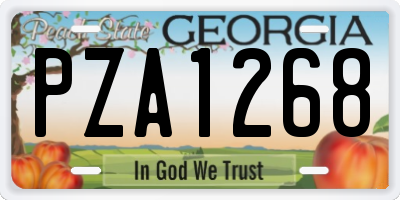 GA license plate PZA1268