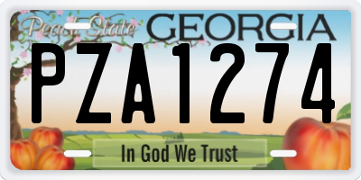 GA license plate PZA1274