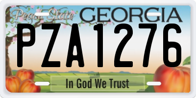 GA license plate PZA1276