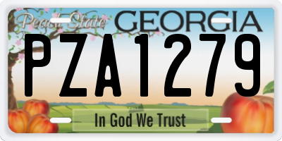 GA license plate PZA1279