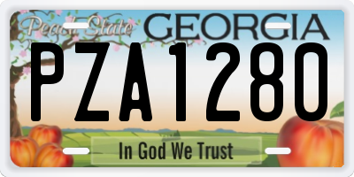 GA license plate PZA1280
