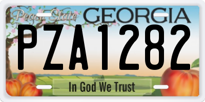GA license plate PZA1282