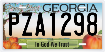GA license plate PZA1298