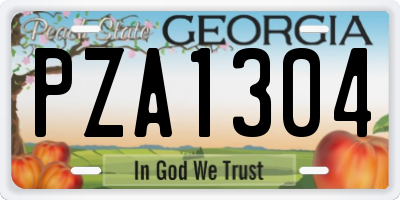 GA license plate PZA1304