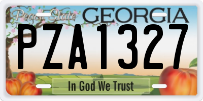 GA license plate PZA1327