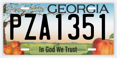 GA license plate PZA1351