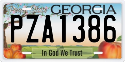 GA license plate PZA1386