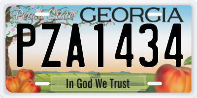 GA license plate PZA1434